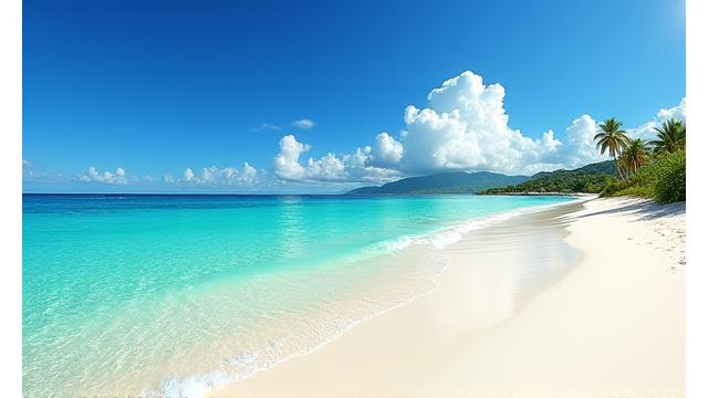 沖縄の美しいビーチと透き通る海